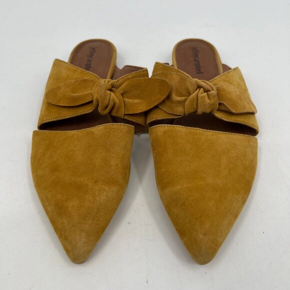 Jeffrey Campbell Yellow Suede Pointed Toe Mules | Size 10 - Picture 8 of 9
